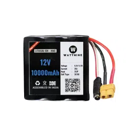 WATTNINE QC1240 10000 mAh 12 V Rechargeable Lithium NMC Battery Black-picture-15
