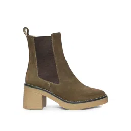 Saint G Women Green Leather Chelsea Boots image 2