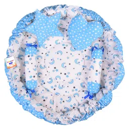 Babytoons Baby Nest for New Born Reversible Bed Sleeping Bedding Set (0-6 Months, Blue)-picture-15