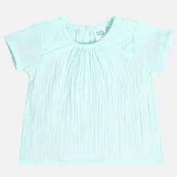 MINI KLUB Cotton Half Sleeves Solid Top - Sea Green-image-26