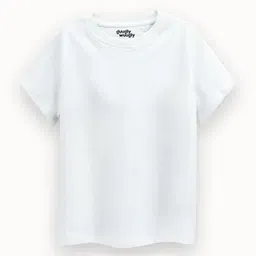 Guugly Wuugly Pure Combed Cotton Half Sleeves Solid Skin Friendly Tee - White-image-8