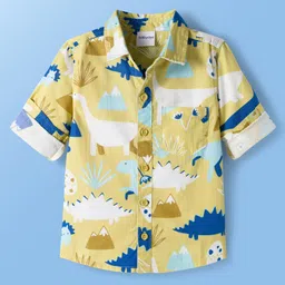 Babyoye 100% Poplin Woven Full Sleeves Shirt With Animal Print - Multicolour-picture-16