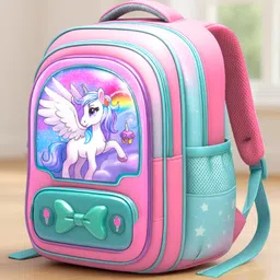 SYGA Kids Backpack Cute Unicorn Rainbow Cartoon Design with Waterproof School Bag for 3 to 6 Years School Students (Pink) - Height 14 Inch-picture-14