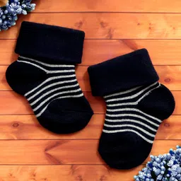 NEXT2SKIN Pack Of 3 Striped Soft Cotton Socks - Black Light Grey & Fawn image 2