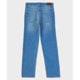 Pepe Jeans Knit Full Length Mid Rise Solid Color Jeans - Blue image 2