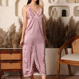 HOUSE OF ELORRA Women Shoulder Strap Lace Maxi Nightdress-picture-18