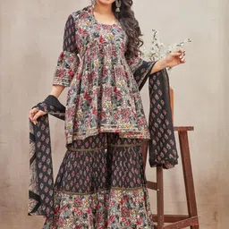 BAMSOM WEAR Women Self Design Viscose Rayon Kurta Sets With Dupatta image 5