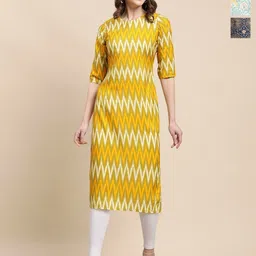 Ethnic basket Women Pack of 5 Geometric Printed Straight Kurta-picture-28