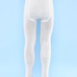 Doodle Poodle 100% Cotton Knit Solid Tights - White image 3