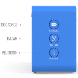 Saregama Carvaan Mini+ (Plus) Portable Music Player with 1000 Preloaded Songs 10 Watt Speaker Handsfree Calling Bluetooth/FM/AM/AUX (Cobalt Blue) image 3