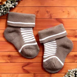 NEXT2SKIN Pack Of 3 Striped Soft Cotton Socks - Black Light Grey & Fawn image 4