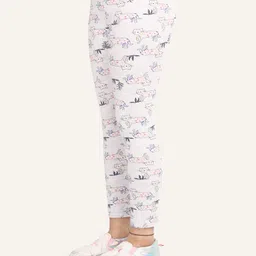 Ariel Cotton Knit Kittens Printed Leggings - Grey image 5