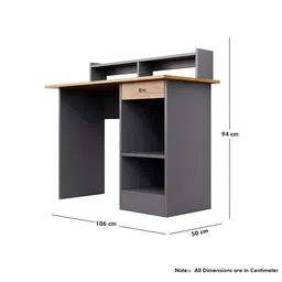 HEXA RED Grey Engineered Wood Study Table image 2