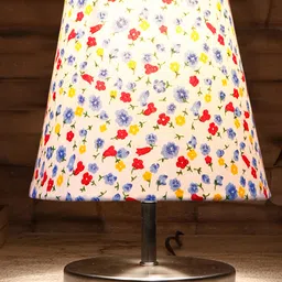 Devansh Multicolor cotton Round Metal Steel Table Lamp image 5