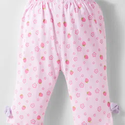 Tango Single Jersey Knit Half Sleeves Capri Night Suit with Extra Sweet Text Print - Lilac image 5