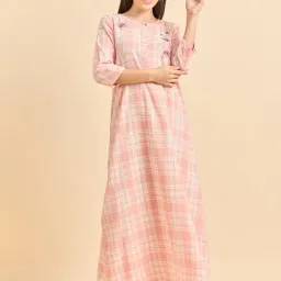 Sweet Dreams Peach Checks Gown-picture-48