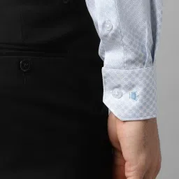 Louis Philippe Blue Cotton Regular Fit Printed Shirt image 5