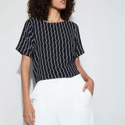 Code By Lifestyle Black Regular Fit Printed Top-picture-20