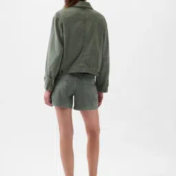 GAP Green Cotton Solid Long Sleeves Jacket image 2
