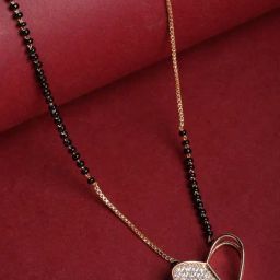 Panash Gold Plated & Black Beaded Designed Mangalsutra-picture-0