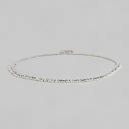 Peora White Silver-Plated Kundan Embellished Kamarbandh image 3