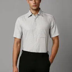 Louis Philippe Grey Regular Fit Checks Shirt-image-8