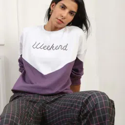 Globus Women Burgundy Printed Print Round Neck Oversized Pullover Sweatshirt (Fleece 260-280 GSM)-picture-14