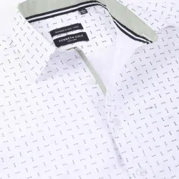 Kenneth Cole White Cotton Slim Fit Printed Shirt image 4