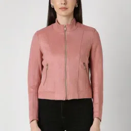 Van Heusen Pink Cotton Plain Jacket-image-44