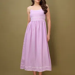 OBSHIVKA Shoulder Straps Fit & Flare Midi Dress-picture-38