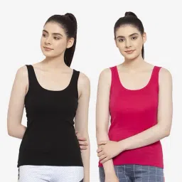 Friskers Multicolor Cotton Camisole (Pack Of 2)-picture-13