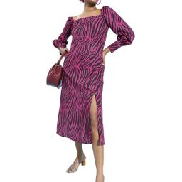 Sera Pink Animal Printed A-Line Dress-picture-36