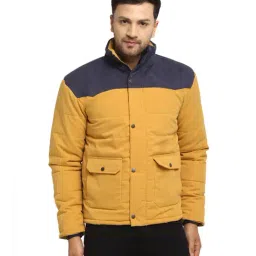 Global Republic Mustard & Navy Colour-Block Jacket-image-34