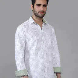Kenneth Cole White Cotton Slim Fit Printed Shirt image 3