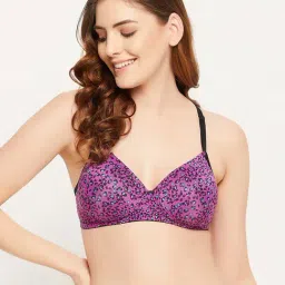 Clovia Purple Non Wired Padded T-Shirt Bra-picture-18