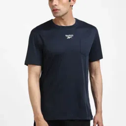 Reebok Navy Slim Fit Logo Printed T-Shirts-image-54