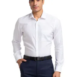 Park Avenue White Cotton Slim Fit Shirts-picture-15