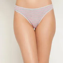 Clovia Grey Striped Thong Panty-image-33