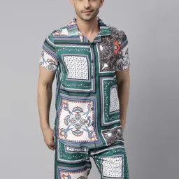 Bushirt Multicolor Regular Fit Printed Shirt & Shorts Set-picture-13