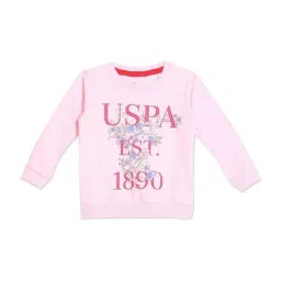 U.S. Polo Assn. Kids Pink Cotton Printed Full Sleeves Sweatshirt-picture-13