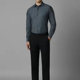 Louis Philippe Grey Cotton Regular Fit Printed Shirt image 5