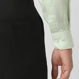 Van Heusen Green Cotton Regular Fit Checks Shirt image 5