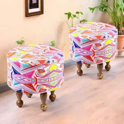 Ikiriya Louisville Multicolor Wood Parisian Ottomans-image-0