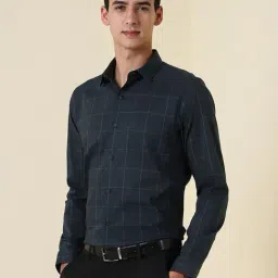 Allen Solly Black Slim Fit Chequered Formal Shirt image 3