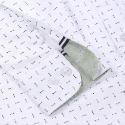 Kenneth Cole White Cotton Slim Fit Printed Shirt image 5