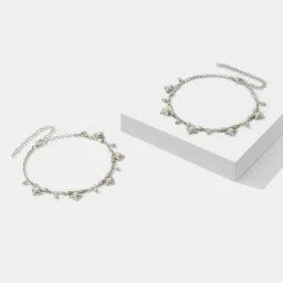 Shaya Rani Udaymati Sesayana Sculpture Anklets in Oxidised 925 Silver image 5