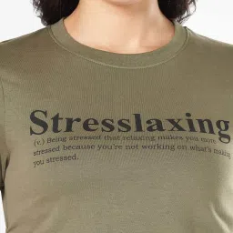 People By Pantaloons Deep Lichen Green Cotton Loose Fit Top image 5