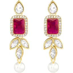 Peora Rani Pink Gold-Plated Kundan Choker Earrings Set image 5