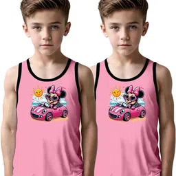 MGRS Boys Pack Of 2 Printed Cotton Basic Vests-image-41