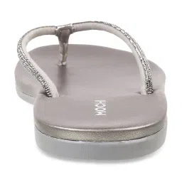 Mochi Women's Gun Metal Thong Sandals image 5